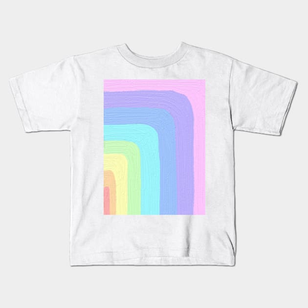 Unicorn pastel shapes watercolor artwork Kids T-Shirt by Doodle Intent